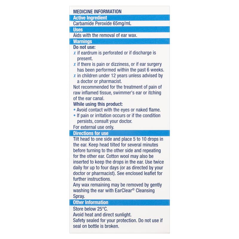 EarClear Ear Wax Remover Drops 12mL – Aids Easy Removal of Ear Wax - GimmeNow