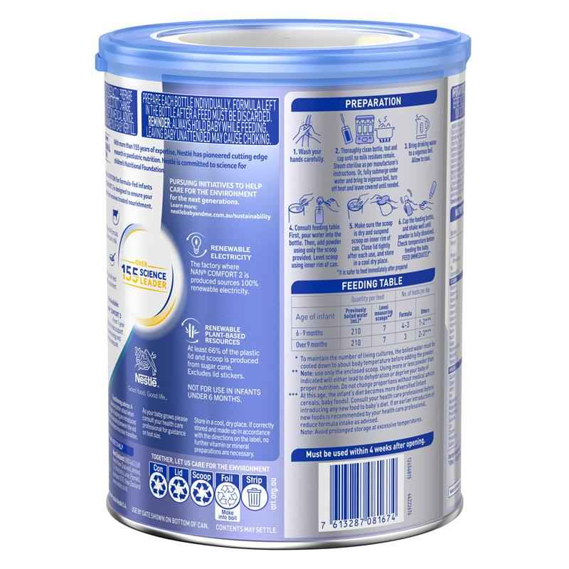 Nestle NAN COMFORT 2 Baby Follow-on Formula Powder, From 6 to 12 Months – 800g