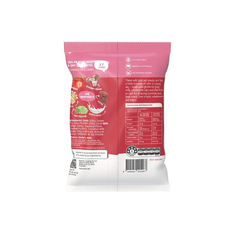Oli6 Goat + Oat Bites Strawberry & Cream 60g