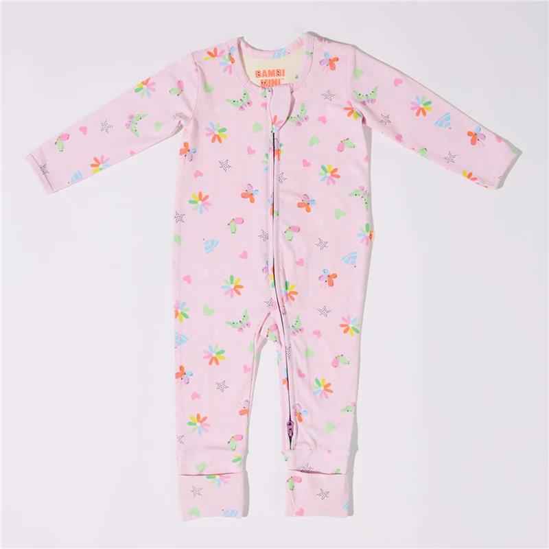 Bambi Mini Co. Wrigglesuit 12-18 Months (with Grippy Feet) Pink Festival Bloom