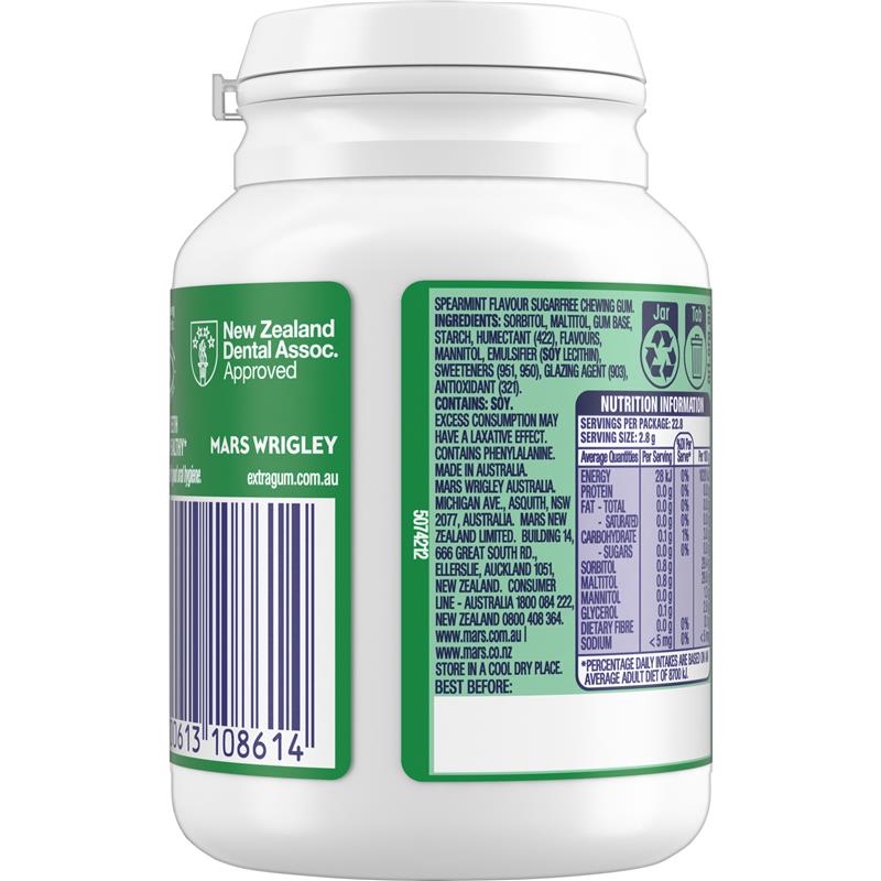 Extra Bottle Spearmint Gum 64g