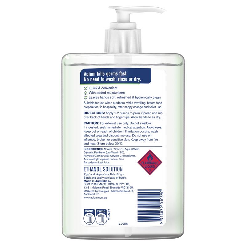 Aqium Antibacterial Hand Sanitiser (Aloe) 1L