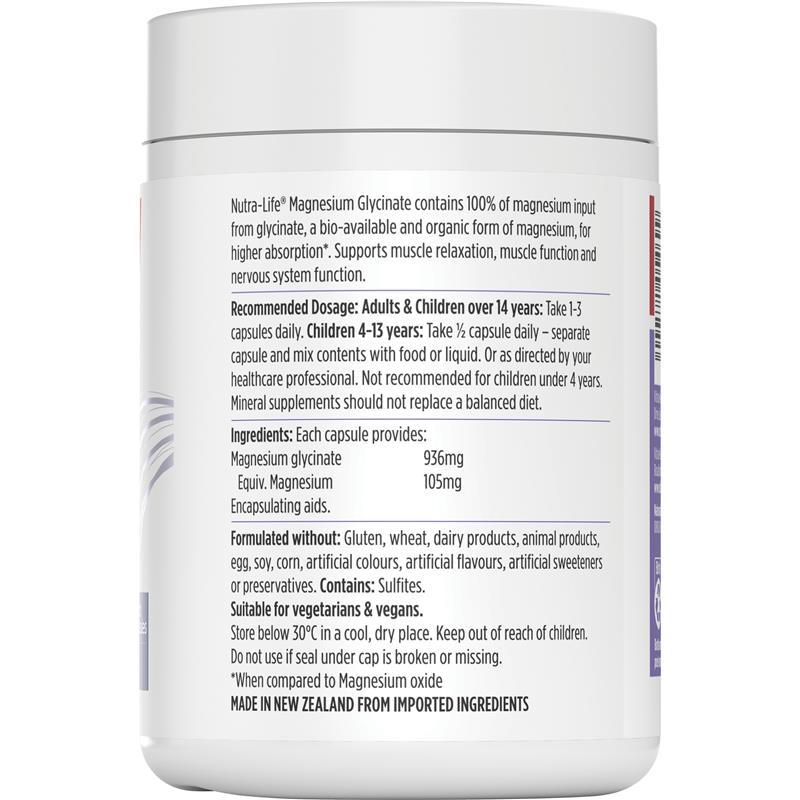 Nutra-Life Magnesium Glycinate 300 Capsules Exclusive Size