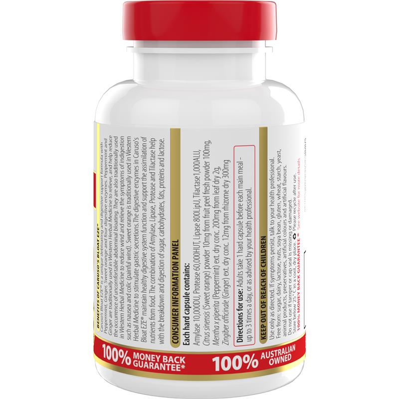Carusos Bloat Eze 60 Capsules