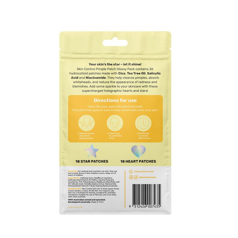 Skin Control Pimple Patch Glossy Pack 36pk