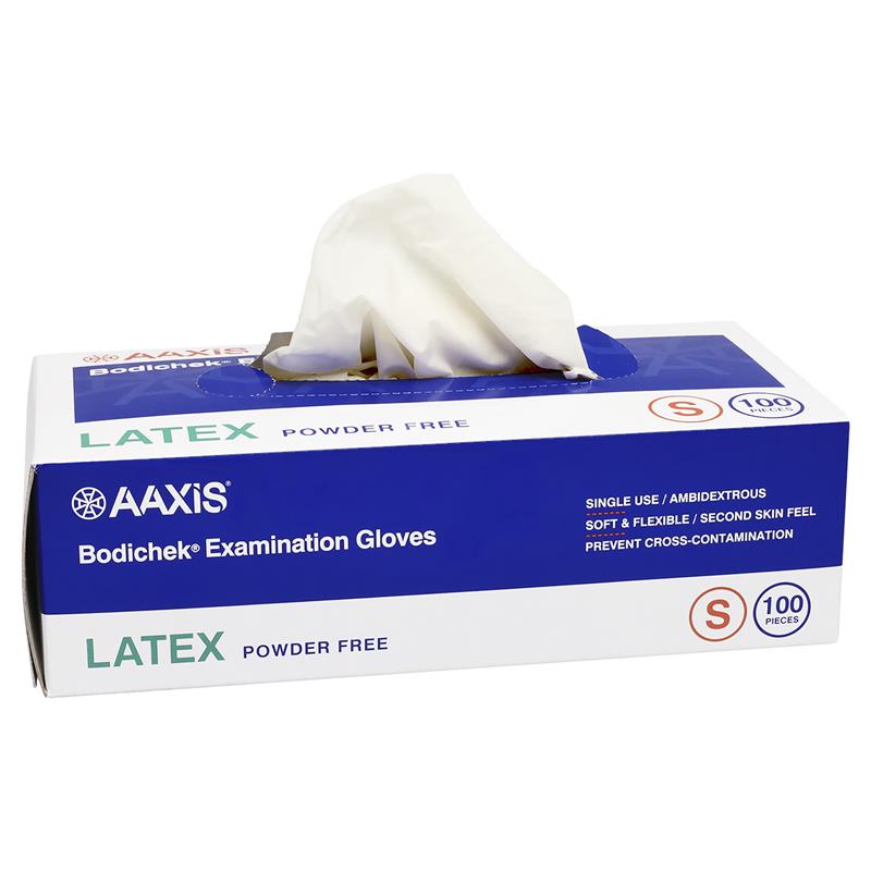 Bodichek Latex Disposable Gloves Powder Free Small 100 Pack