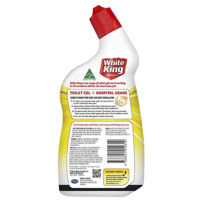 White King Toilet Gel With Stain Remover Lemon 700ml