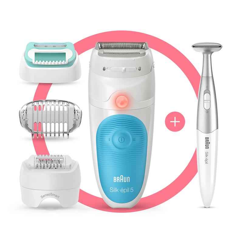 Braun Silk-Epi 5 Wet & Dry Epilator White/Blue SES5-810