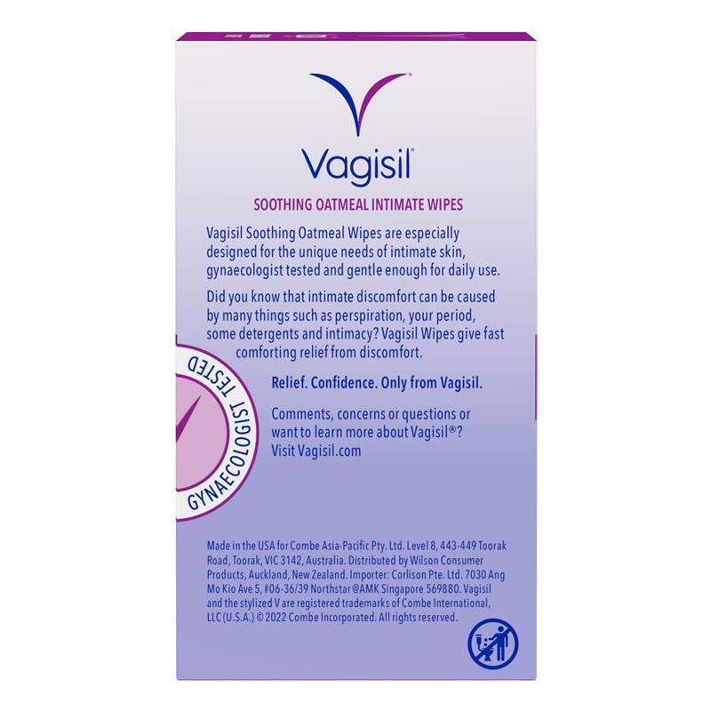Vagisil Soothing Oatmeal Wipes 12pk