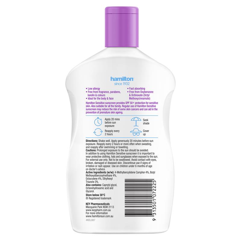 Hamilton Sun SPF 50+ Sensitive Lotion 265ml