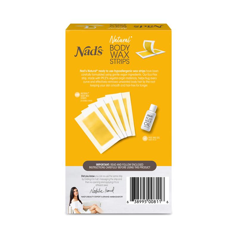 Nad's Natural Body Wax Strips 60 Pack