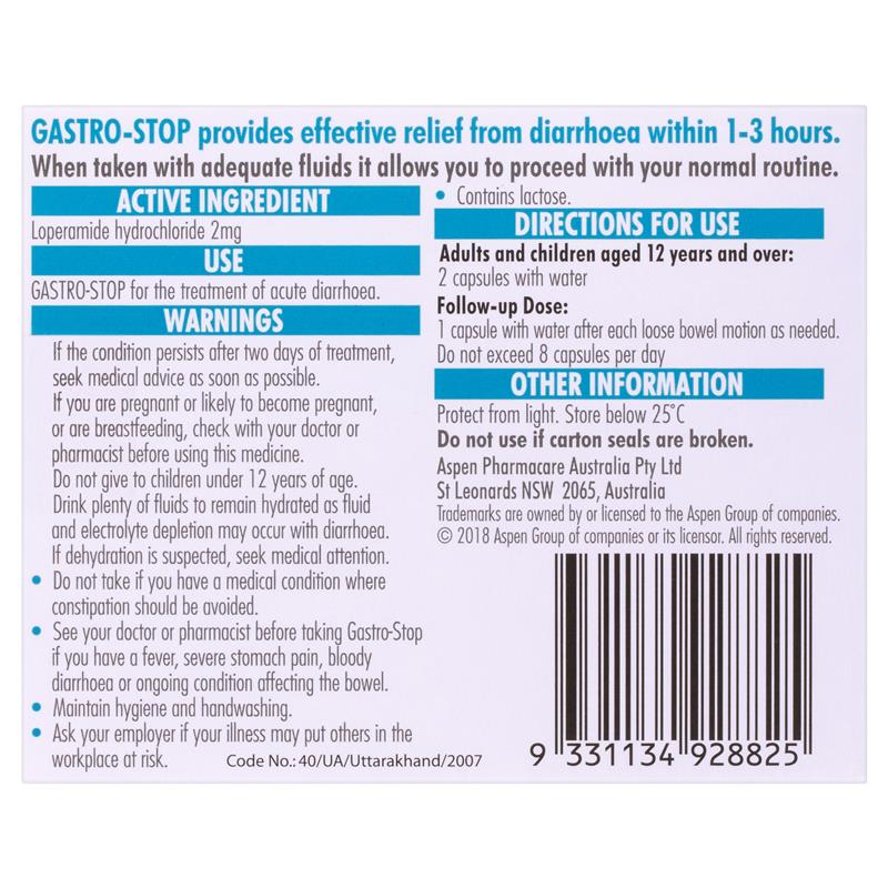 GastroStop 2mg 12 Capsules - GimmeNow