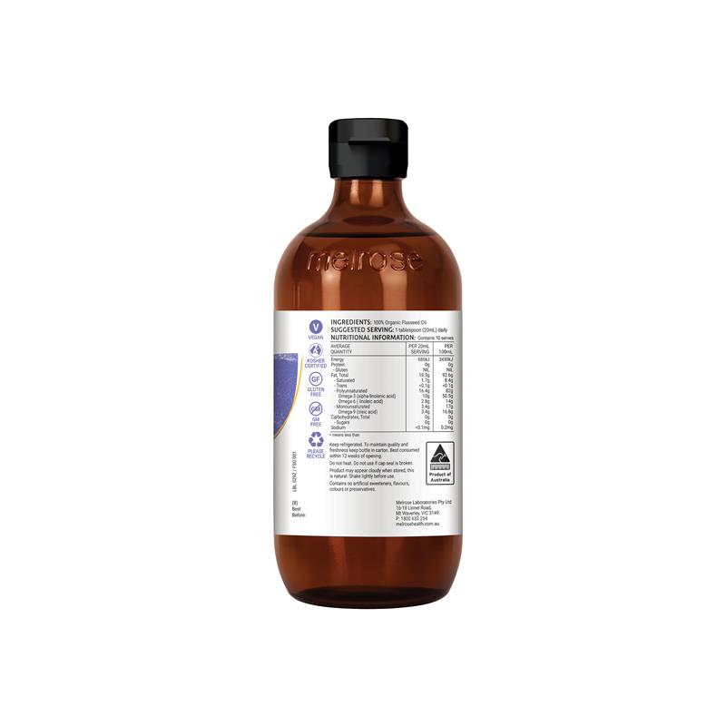 Melrose Organic Flaxseed Oil 200ml Fridge Line - GimmeNow