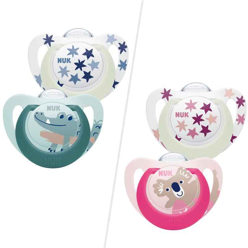 NUK Star Day & Night Soother 18-36 Months 2 Pack