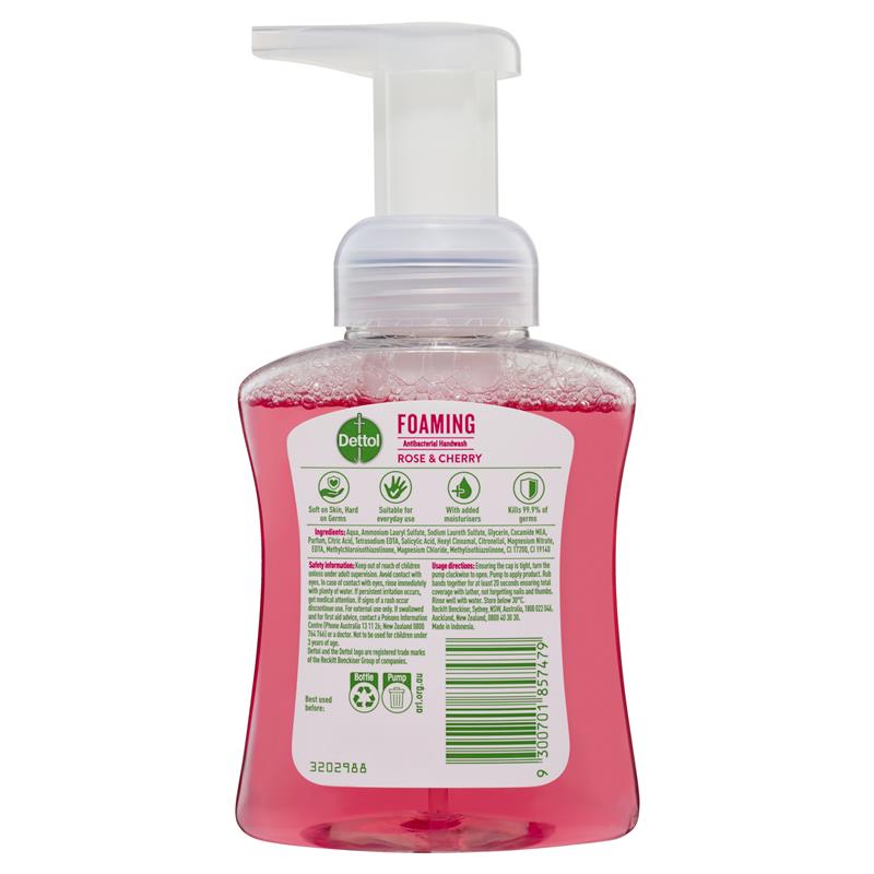 Dettol Foam Antibacterial Hand Wash Rose and Cherry in Bloom 250 ml - GimmeNow
