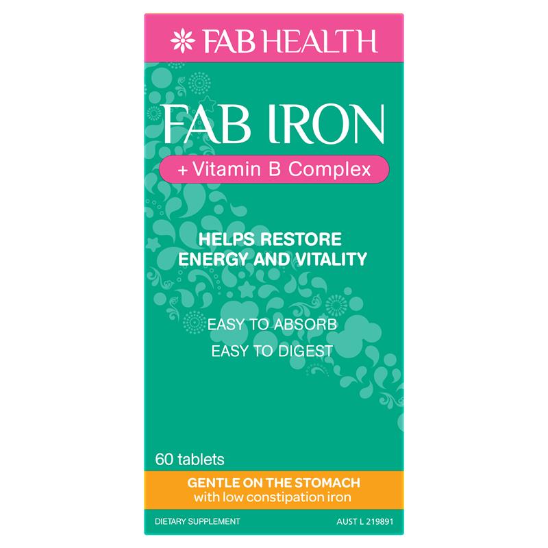 Fab Iron + Vitamin B Complex 60 Tablets - GimmeNow