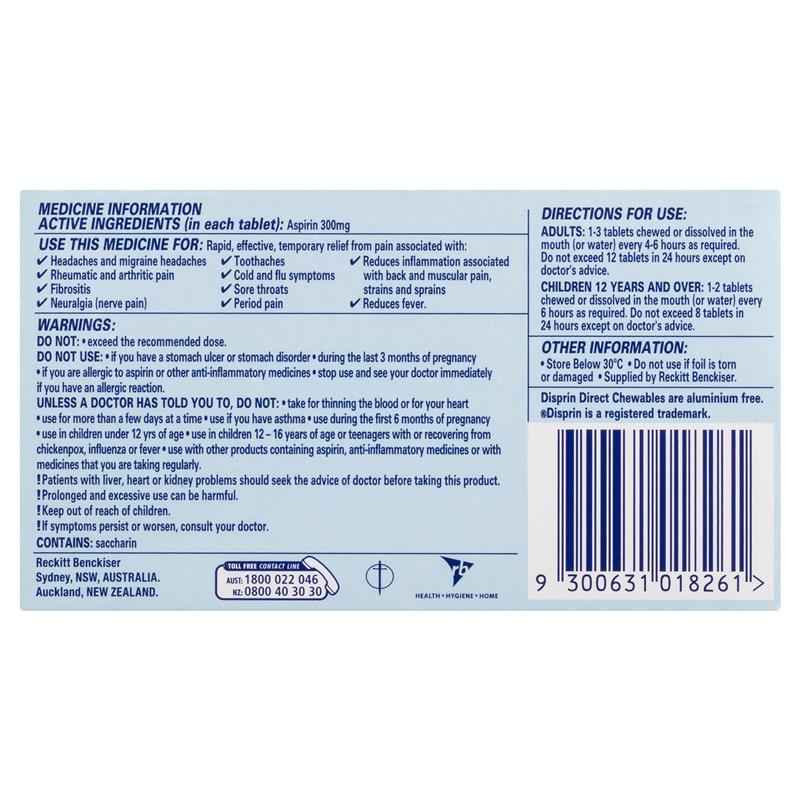 Disprin Direct 24 Chewable Tablets