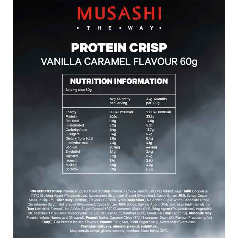 Musashi Protein Crisp Bar Vanilla Caramel 60g