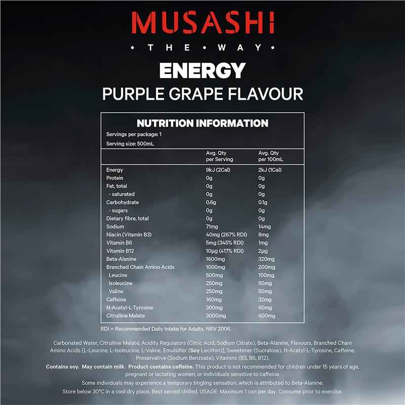 Musashi Energy Purple Grape 500ml