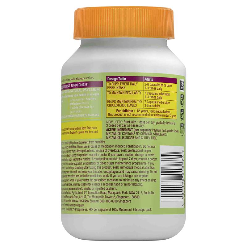 Metamucil Daily Fibre Supplement Fibre Caps 300 Capsules - GimmeNow