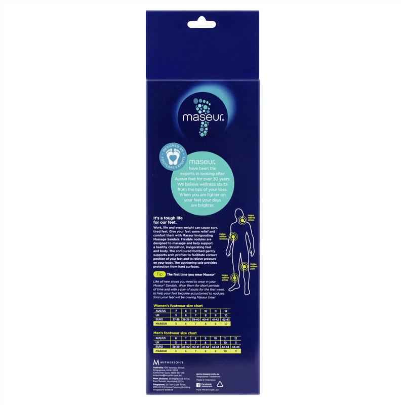 Maseur Invigorating Massage Sandal Black Size 10
