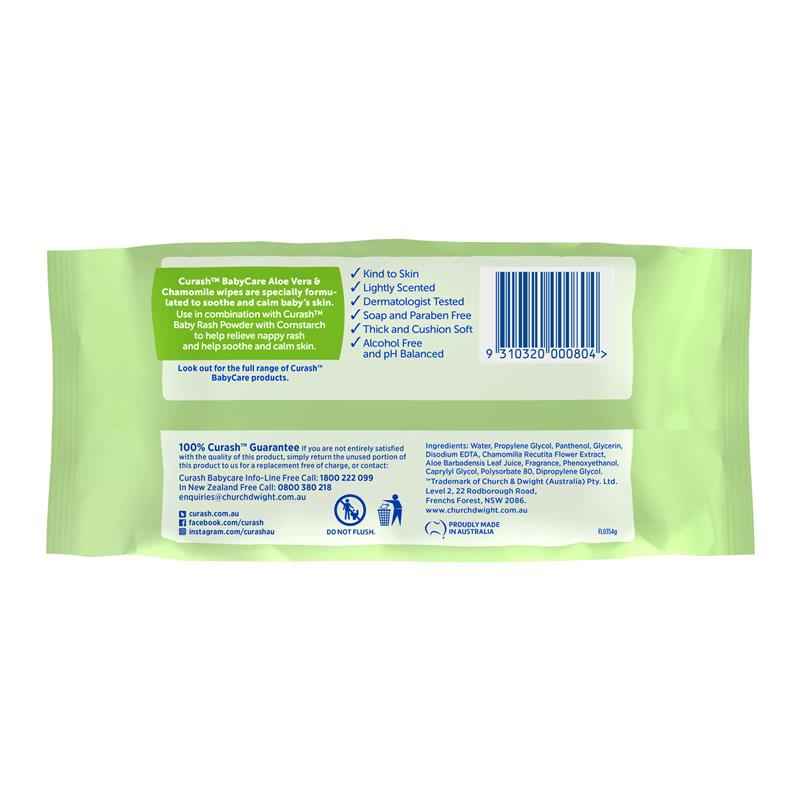 Curash Babycare Aloe Vera & Chamomile Wipes 80