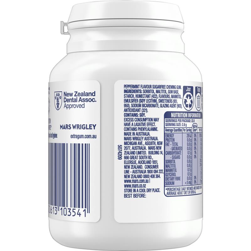 Extra Bottle White Peppermint 64g