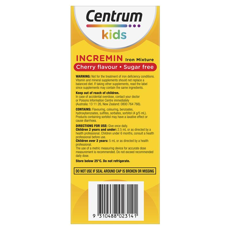 Centrum Kids Incremin Iron Mixture Cherry Flavour 200ml