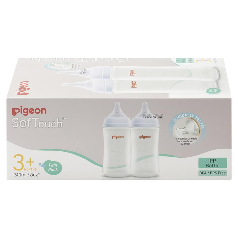 Pigeon SofTouch Bottle PP 240ml Twin Pack - GimmeNow