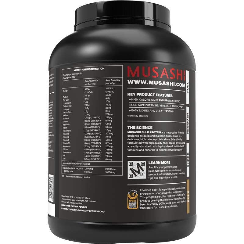 Musashi Bulk Protein Chocolate 2kg