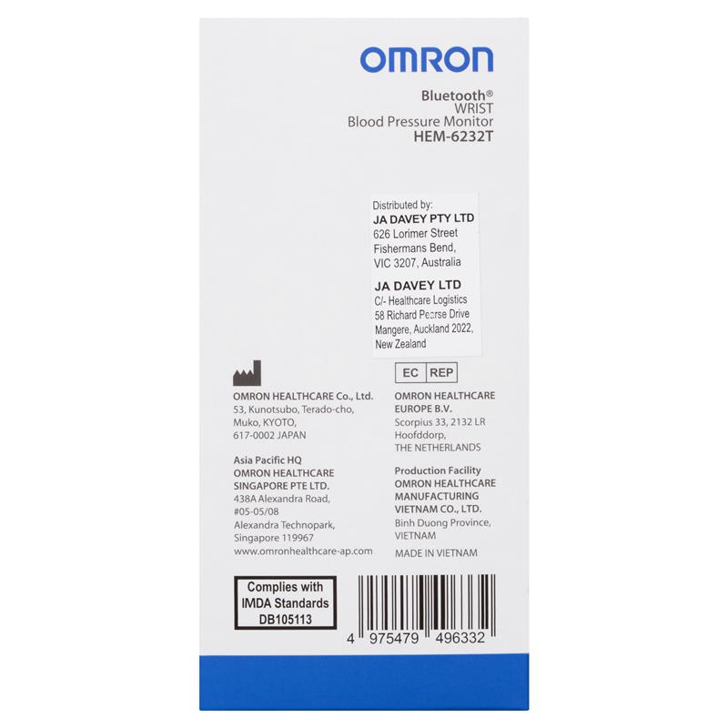 Omron HEM6232T Bluetooth Wrist Blood Pressure Monitor - GimmeNow