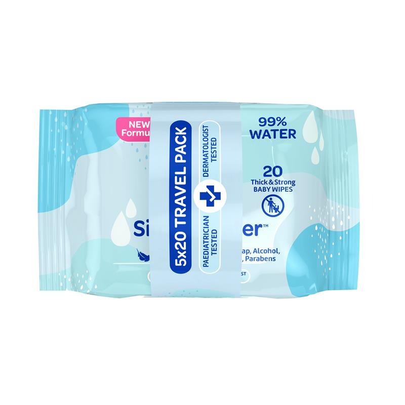 Curash Baby Travel Water Wipes 5 x 20 Pack