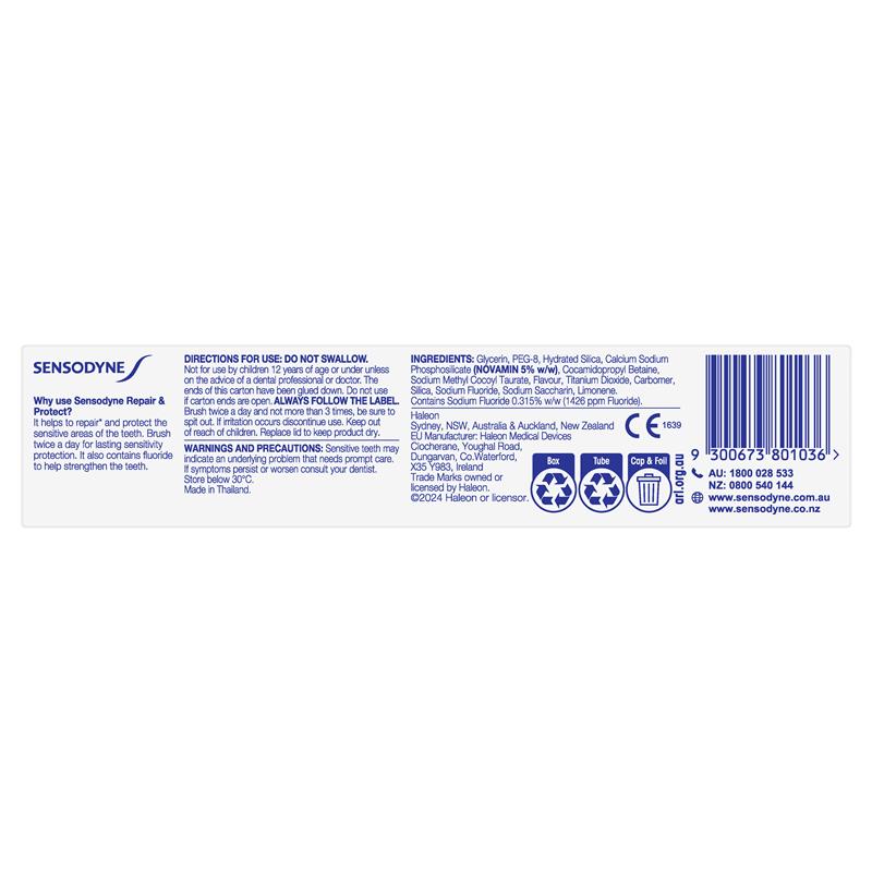 Sensodyne Sensitive Teeth Pain Repair & Protect Toothpaste 100g