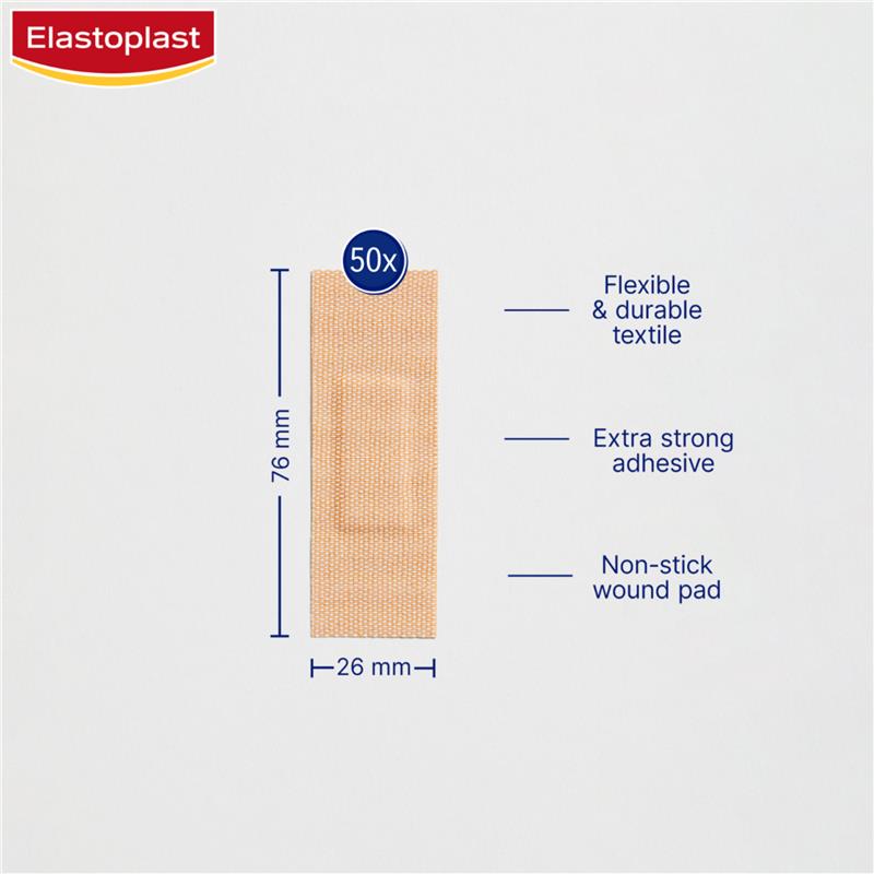 Elastoplast Extra Tough Fabric Strips 50 Pack - GimmeNow