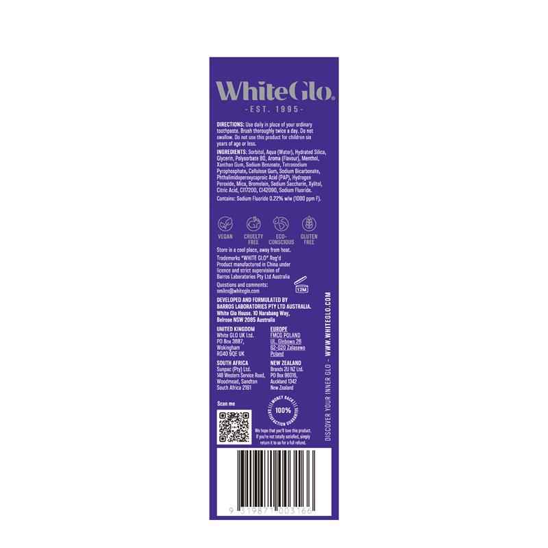White Glo Toothpaste Purple Tooth Toner 115g