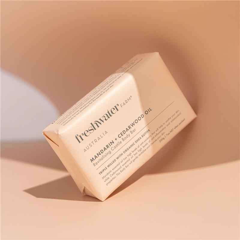Freshwater Farm Australia Mandarin + Cedarwood Oil Revitalising Body Bar 200g