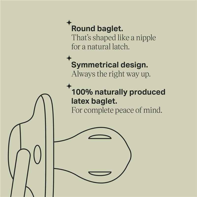 Tommee Tippee Natural Latex Cherry Soothers, Symmetrical Design, BPA-Free, 18-36m, Green and Blue, Pack of 2 Dummies