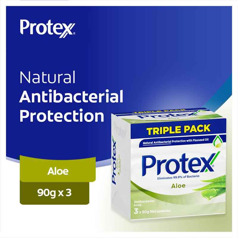 Protex Antibacterial Soap Bar Aloe 3 x 90g Pack