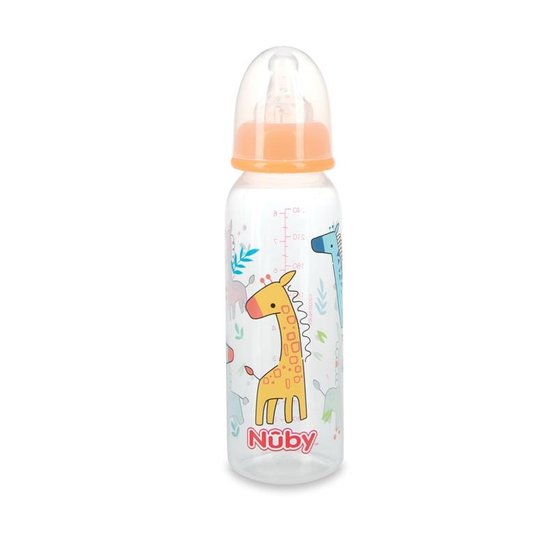 Nuby Printed Non Drip Feeding Bottles 240ml 0+ Months 3 Pack