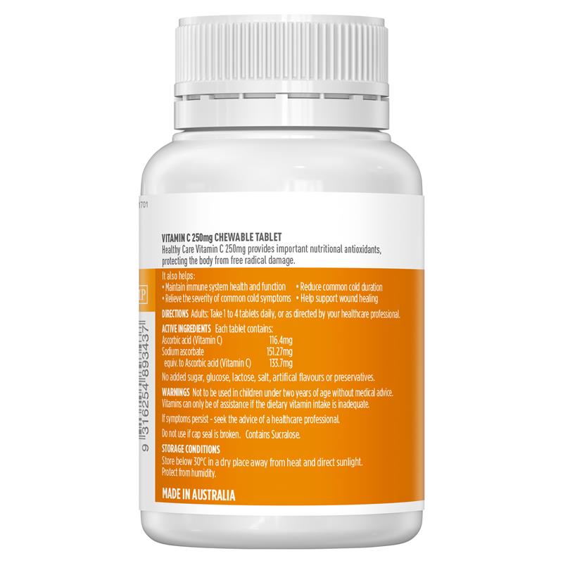 Healthy Care Vitamin C 250mg 150 Chewable Tablets