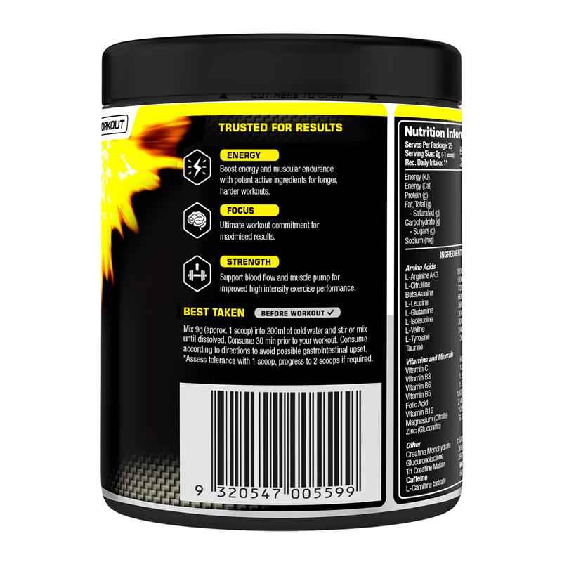 Vital Strength Pre Workout Powder Mango Lemonade 225g