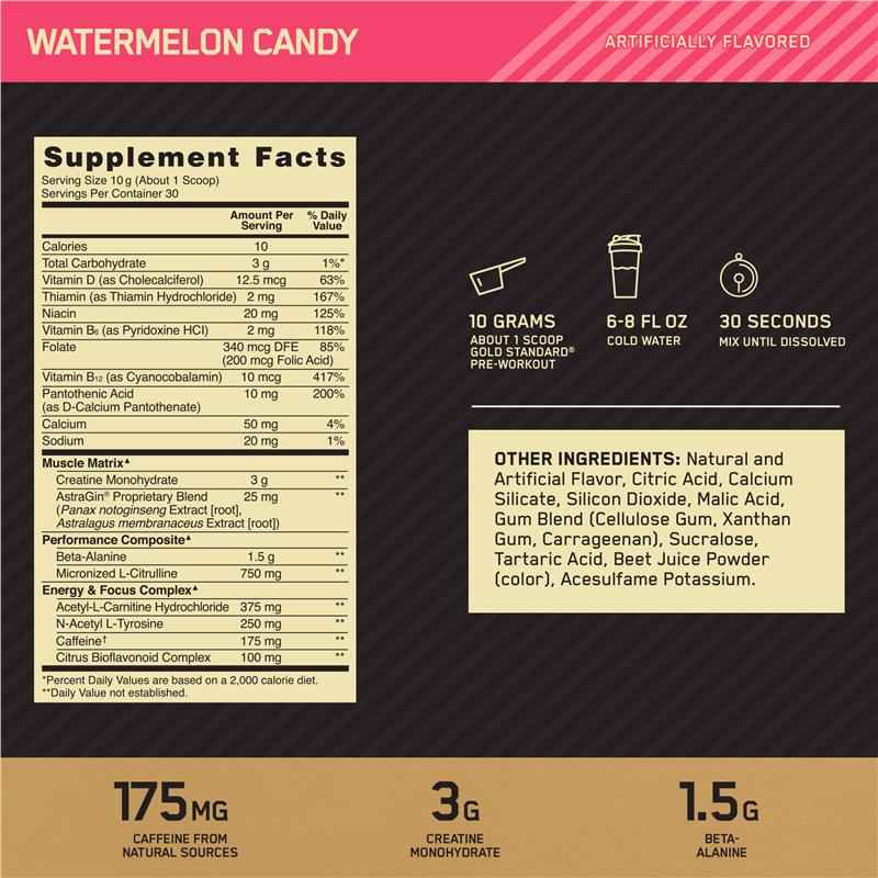 Optimum Nutrition Gold Standard Pre-Workout Watermelon 300g