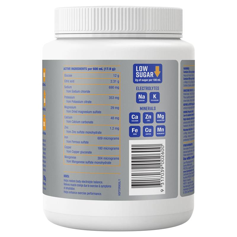 Hydralyte Plus Sports Orange Flavoured Powder 900g