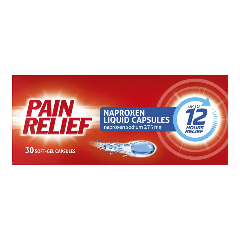 Pain Relief Naproxen Liquid Capsules 30 Pack