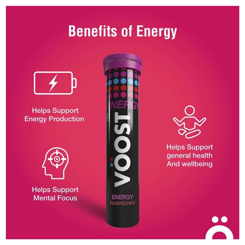 Voost Energy Raspberry Effervescent Tablets 20 Pack