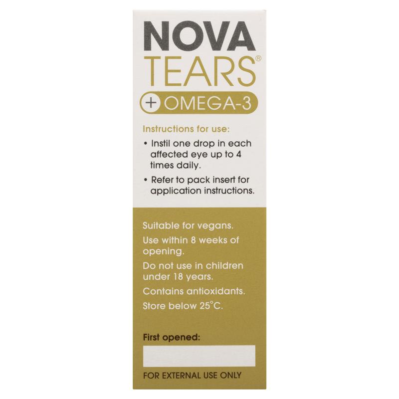 Nova Tears + Omega3 Preservative Free Lubricating Eye Drops 3ml