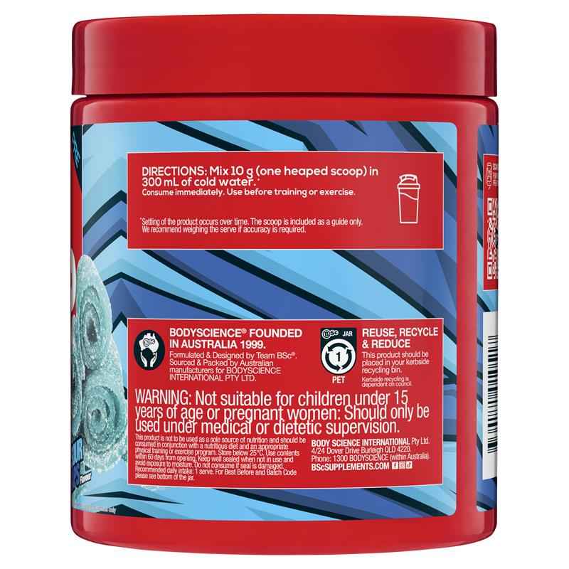 BSc Pump Non Stim Pre-Workout Blue Sour Straps 300g