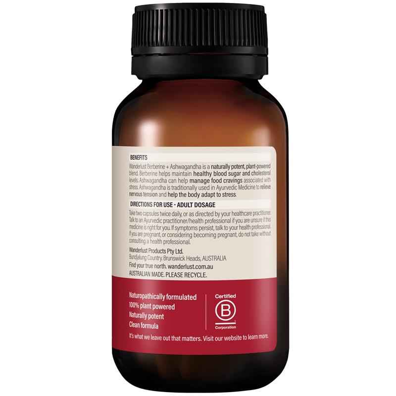 Wanderlust Berberine + Ashwagandha 120 Capsules