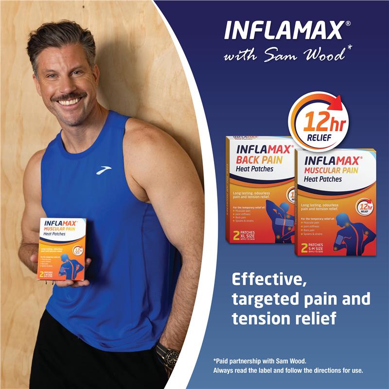 Inflamax Back Pain Heat Patches XL 2 Patches