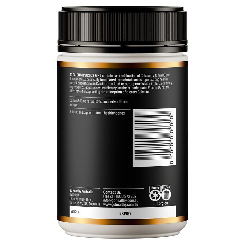 GO Healthy Calcium Plus D3 & K2 120 Hard Capsules